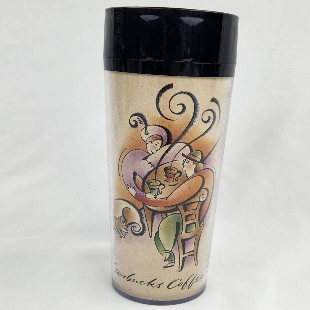 ☕️Vintage Starbucks 90s Couple in Cafe 16oz Acrylic Travel Tumbler